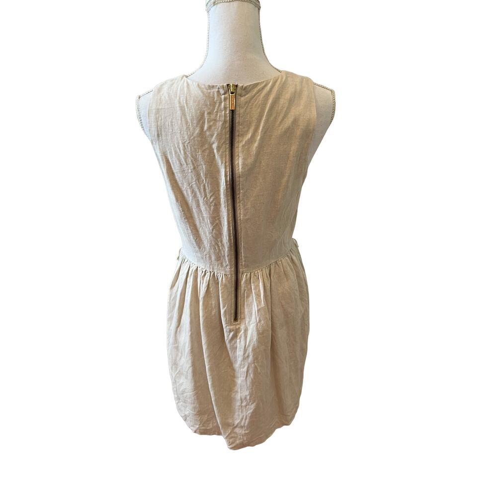 Michael Kors Linen Sleeveless Summer Dress Oatmeal 6 - Picture 5 of 7